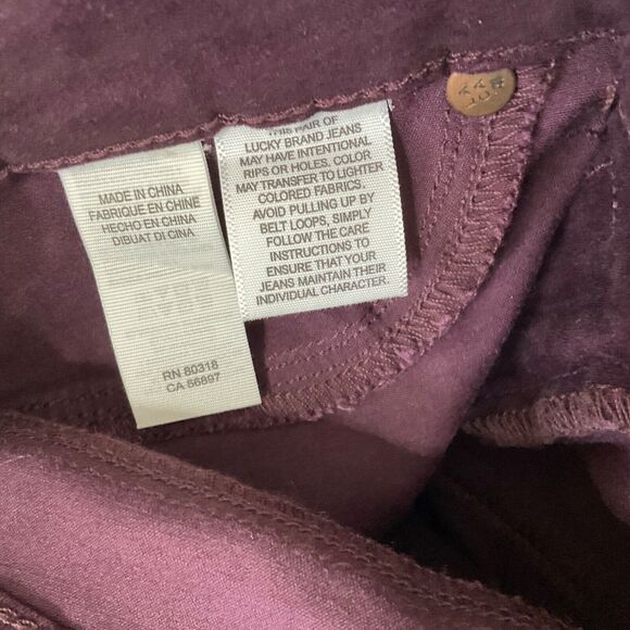 Lucky Brand Velour Jeans women’s size 4/27 Burgandy Goblin Core, Whimsgoth Punk - Picture 6 of 14